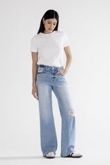 Mica Distressed Wide Leg Jeans