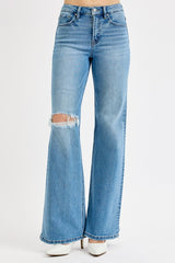 Risen Tummy Control Wide Leg Jeans