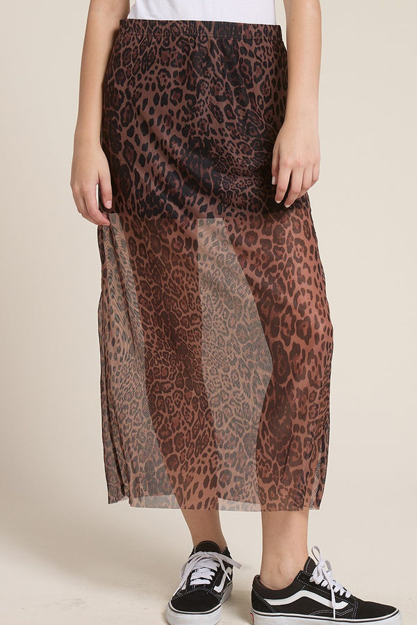 Leopard Rocker Mesh Skirt