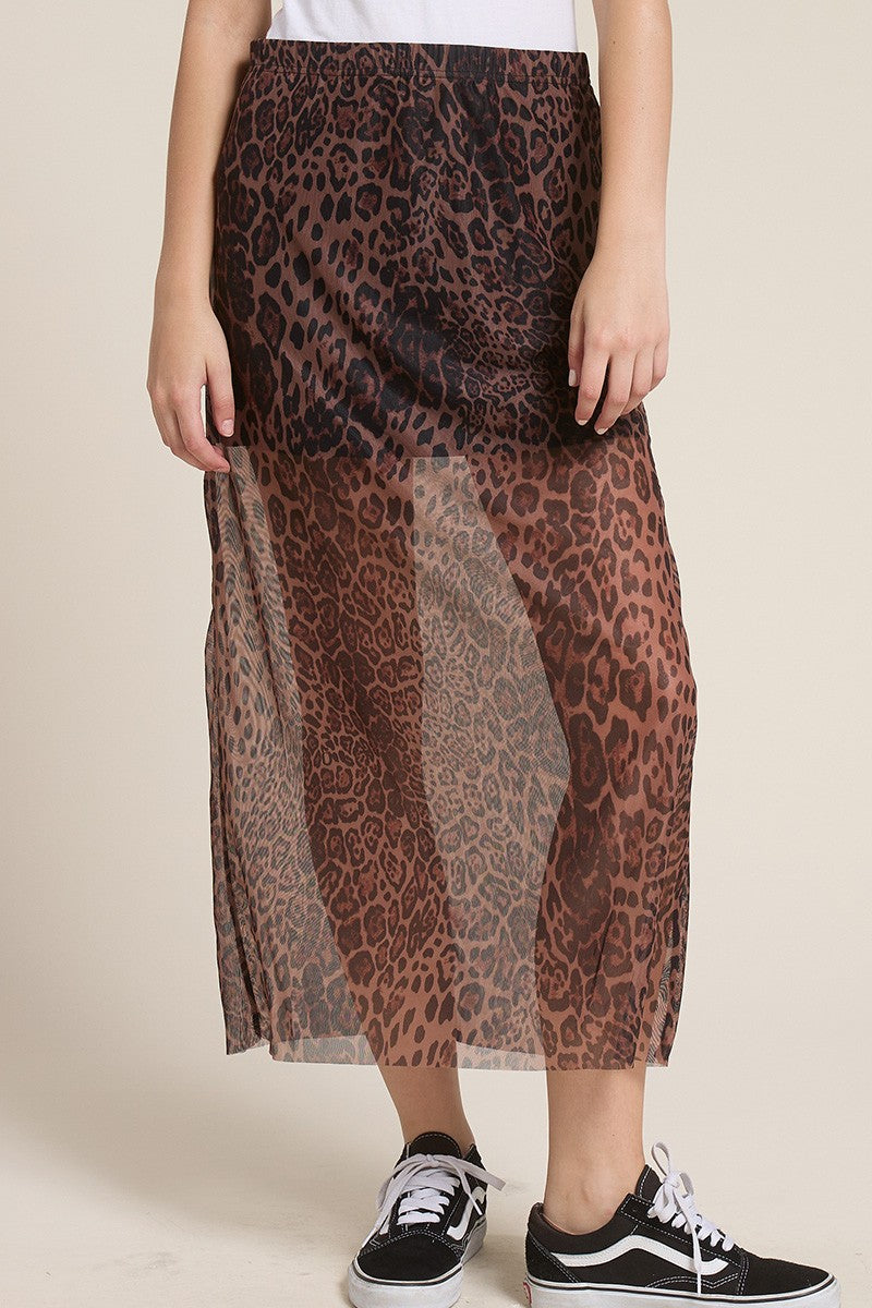 Leopard Rocker Mesh Skirt