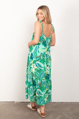 Somewhere Tropic Green Maxi Dress