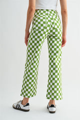 Mica Green Checkered Pants
