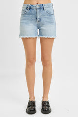 Risen Tummy Control Light Wash Shorts