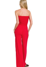 Roll with it Red Jumpsuit