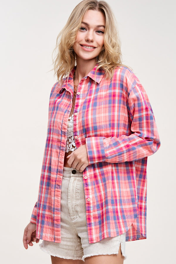 Harper Pink Plaid Flannel
