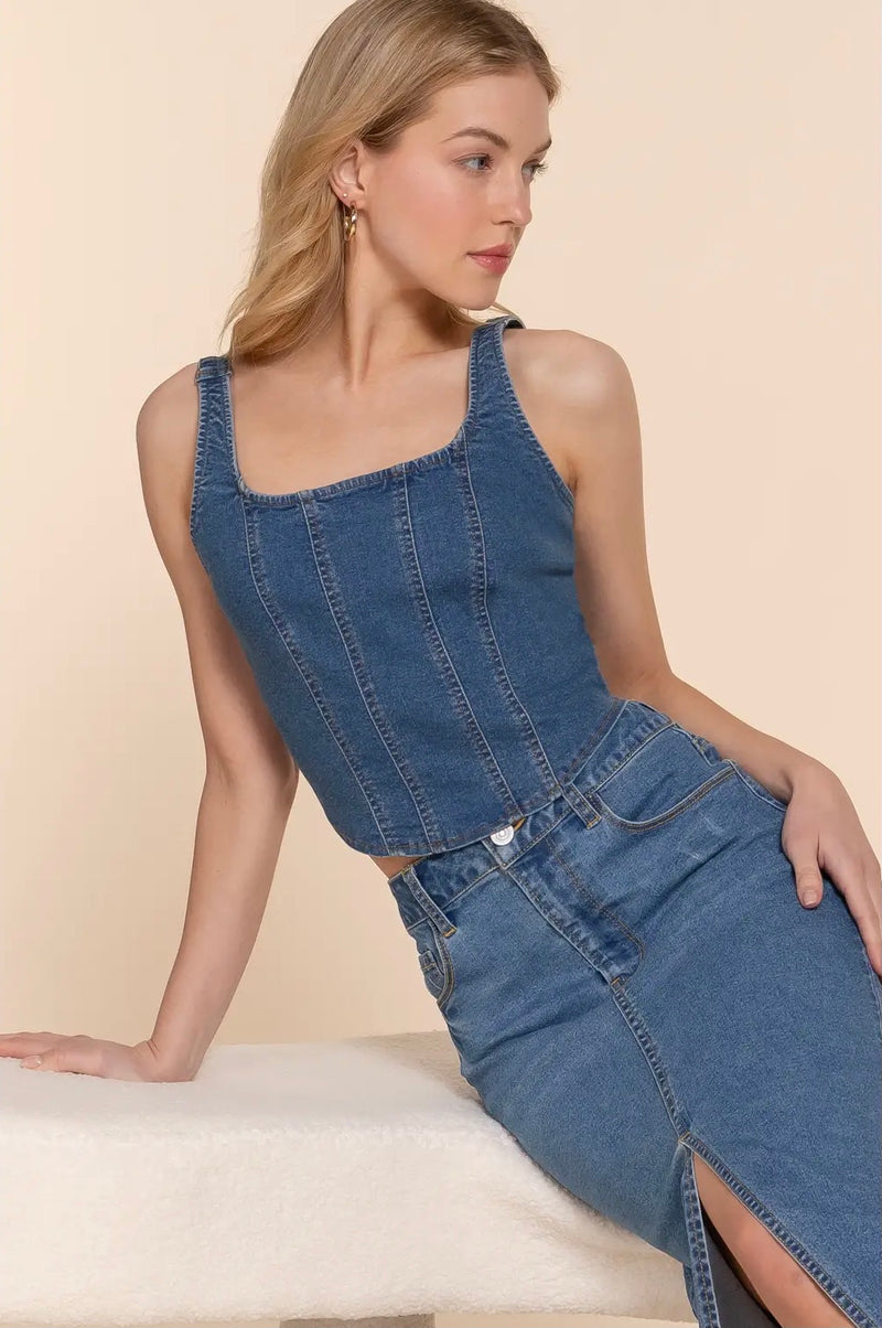 Til The Cows Come Home Denim Top