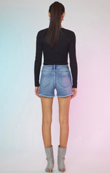 Kancan Frayed Edge Denim Shorts