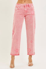 Risen Pink Star Jeans