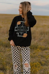 Checkered Meets Western Pullover