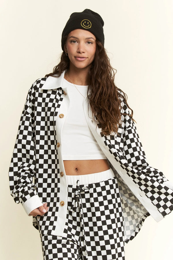 Race Day Checkered Shacket