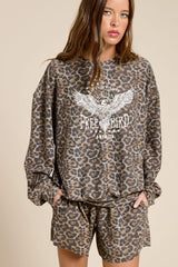Free Bird Leopard Pullover