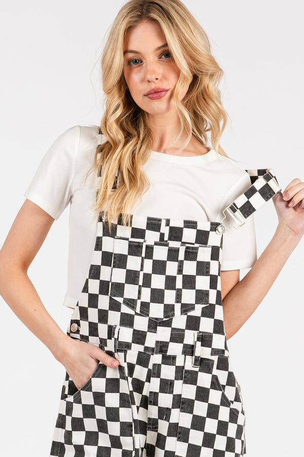 Race Day Checkered Shortalls