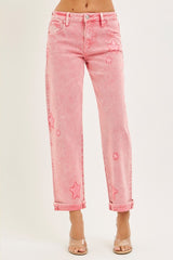 Risen Pink Star Jeans