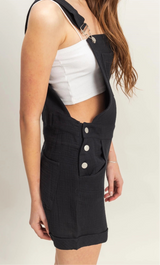 Georgia Black Gauze Shortalls
