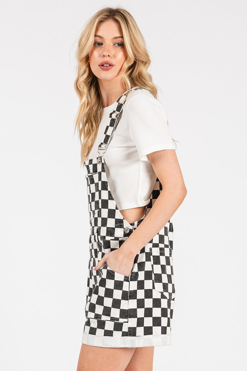 Race Day Checkered Shortalls