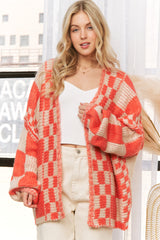 Sherbet Checkered Cardigan