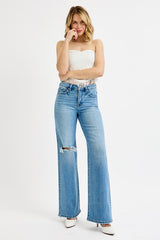 Risen Tummy Control Wide Leg Jeans