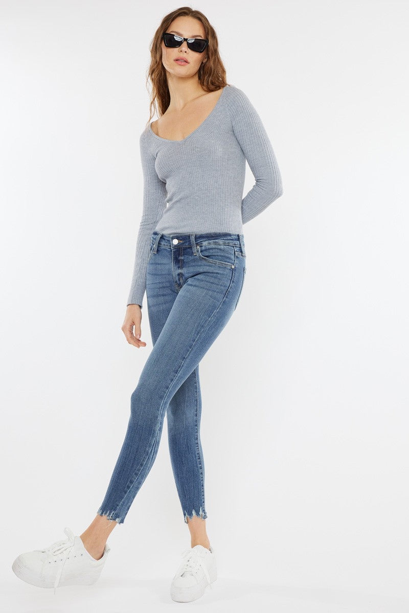 Kancan Mid Rise Ankle Skinny Jean
