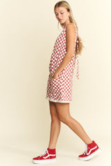 Cherry Cola Checkered Romper
