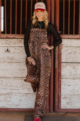 Leopard Wide Leg Overalls