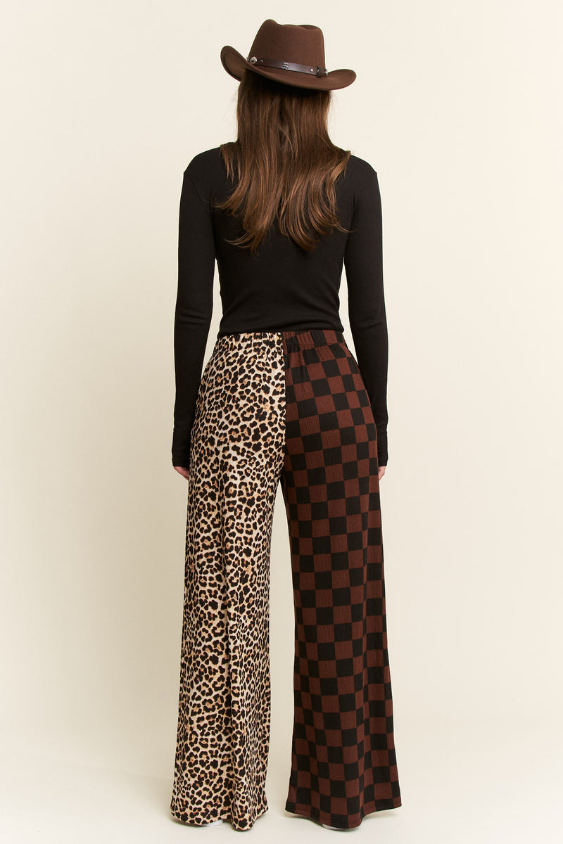 Split Decision Leopard Checkered Pants