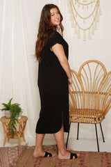 Everyday Basic Black Ribbed Dress