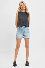 Risen Tummy Control Light Wash Shorts