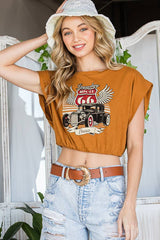 Route 66 Graphic Cropped Tee