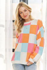 Spring Forward Checkered Sweater