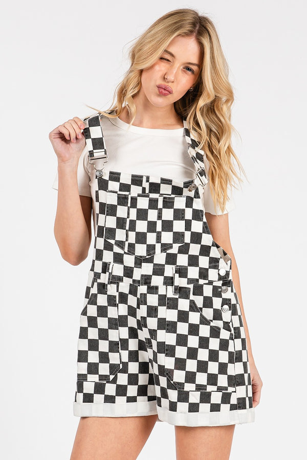 Race Day Checkered Shortalls