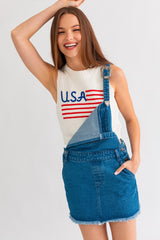 Western Belt Denim Skirtall