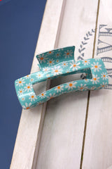 Rectangular Floral Claw Clip