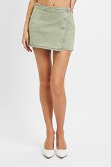 Risen Olive Denim Skort