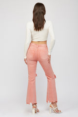 Mica Ash Pink Vintage Flare Jeans