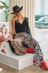 Split Decision Leopard Zebra Pants