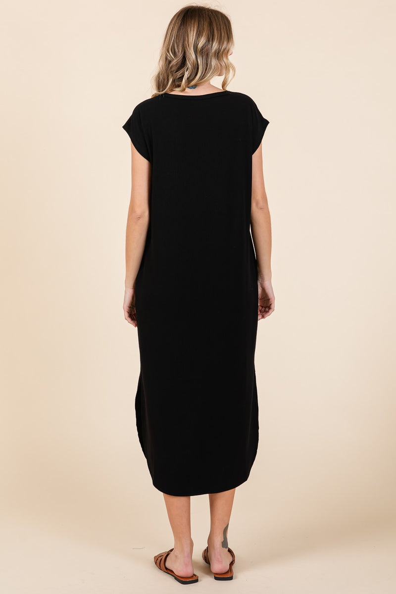 Everyday Basic Black Ribbed Dress