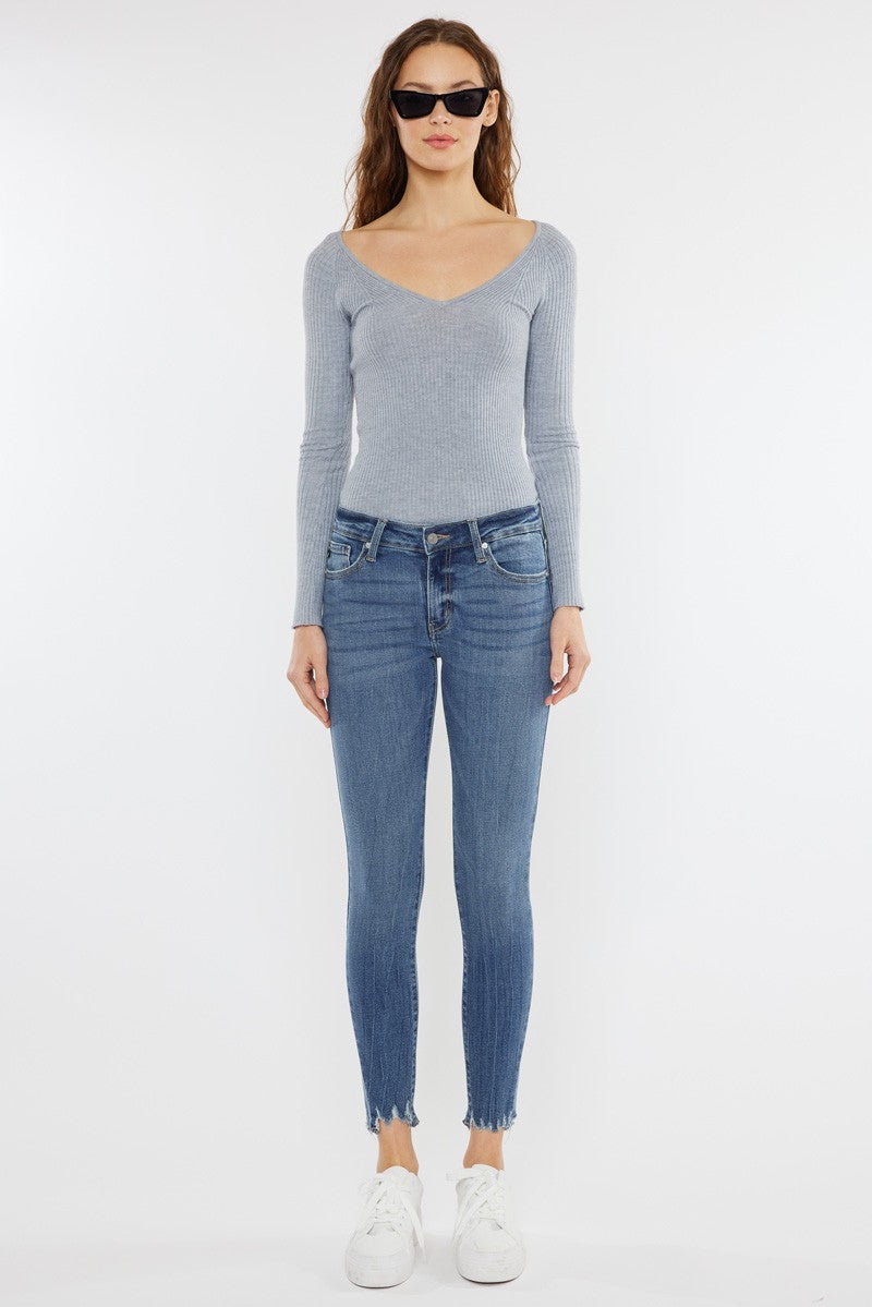 Kancan Mid Rise Ankle Skinny Jean