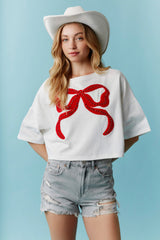 Miss America Oversized Bow Crop Tee