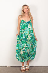 Somewhere Tropic Green Maxi Dress