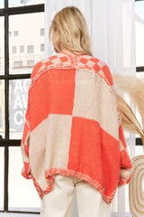 Sherbet Checkered Cardigan
