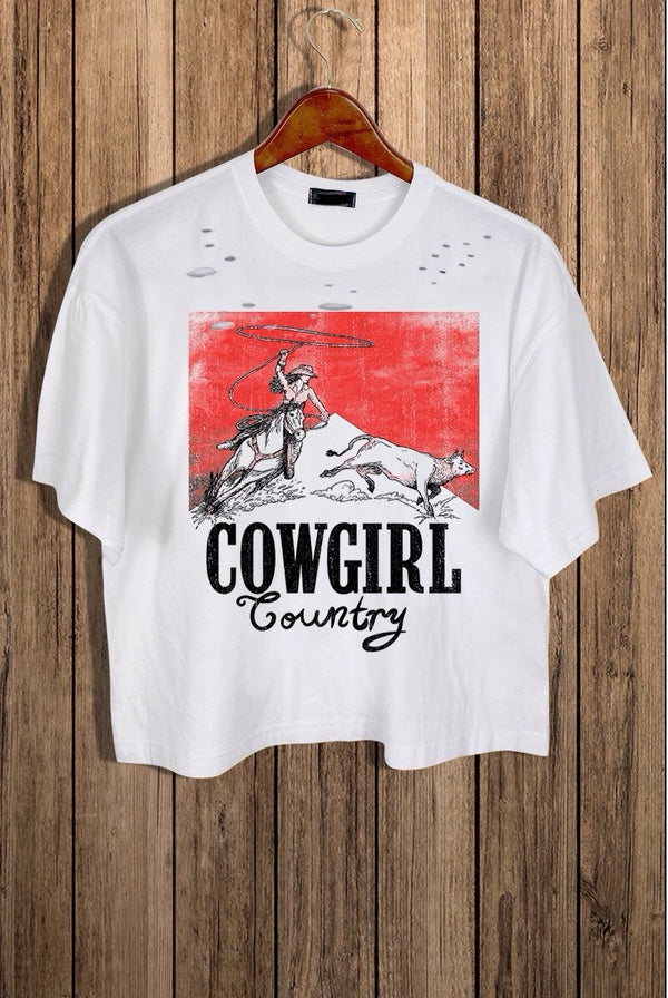 Cowgirl Country Graphic Cropped Tee