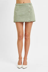 Risen Olive Denim Skort