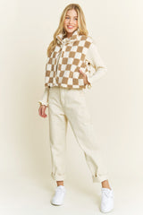 Mocha Latte Checkered Vest