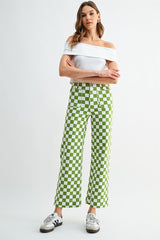 Mica Green Checkered Pants