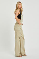 Risen Khaki Denim Overalls