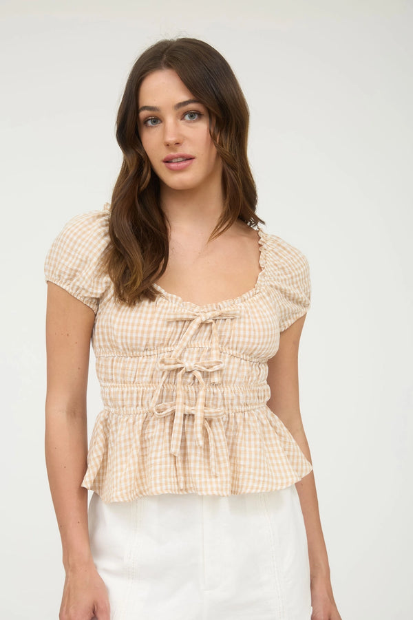 Teddy Gingham Top