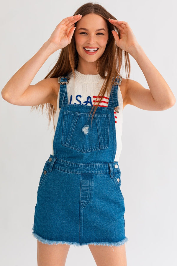 Western Belt Denim Skirtall