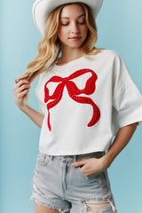 Miss America Oversized Bow Crop Tee