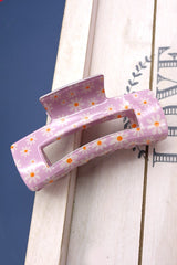 Rectangular Floral Claw Clip