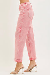 Risen Pink Star Jeans